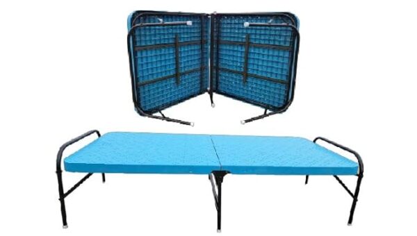 PS PARVESH SMART Waterproff Plastic Folding Bed with Multipurpose use Bed Size (Blue)