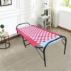 PS PARVESH SMART� Iron Double Color 100% Nylon Virgin Niwar Folding Bed New for Home and Hostel for Sleeping with Heavy Metal Iron Bed Frame Size (30x72) (Red, 2.5 ft 6 ft)