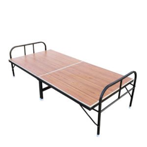 PS PARVESH SMART MDF Board with Sunmica Metal Folding Bed Single Size for Sleeping/Easly Storable for Daily Use with Black Texture Finish Size (36"X72")