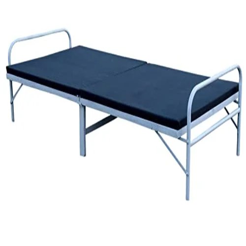 PS PARVESH SMART Single Layer Folding Mattress Bed with Anti Skid Rexine Size (3ft x 6ft) Metal, Paint, Black