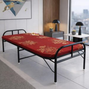 PS PARVESH SMART Cotton 2 Inch Mattress Folding Bed for Adults for Home and Hostel Size (Red, 3ft x 6ft)