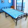 PS PARVESH SMART Double Pipe with Double Niwar Screw Free Heavy Metal Folding Bed for Home and Hostel Heavy Duty Bed with Extra Strenght Size (Blue, 3 ft x 6ft)