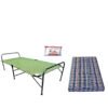 PS PARVESH Smart Metal Stainless Steel Niwar Folding Bed with Mattress and Pillow (Combo) for Home (Size 36X72), Fullxl, Multicolour